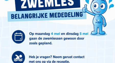 zwemlessen door 4 en 5 mei